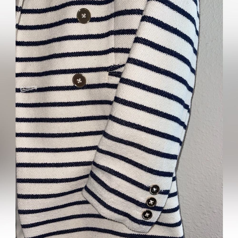 Joie Nautical Blue White Stripped Blazer Jacket size Large - Picture 7 of 7